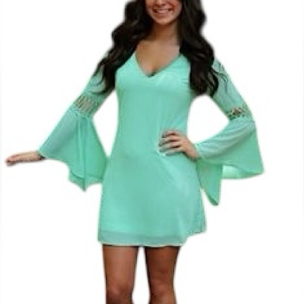 Boho Mint Green Dress by Suede Apparel
